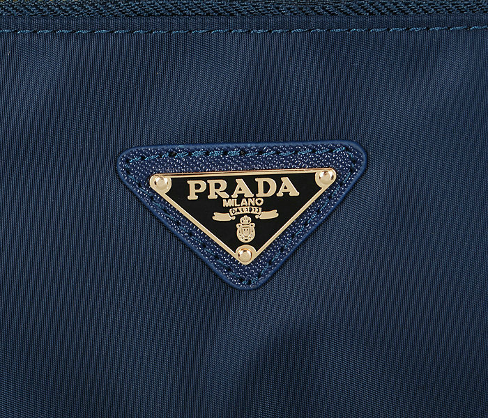 2014 Prada fabric shoulder bag BL1564 blue - Click Image to Close